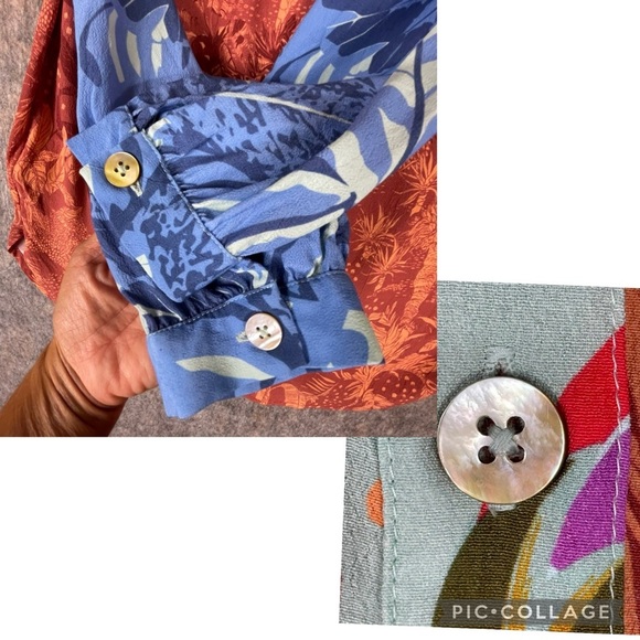 Soft Surroundings Hermosa Chic ColorBlock Floral Sophisticated Tunic Blouse XS - Picture 7 of 14